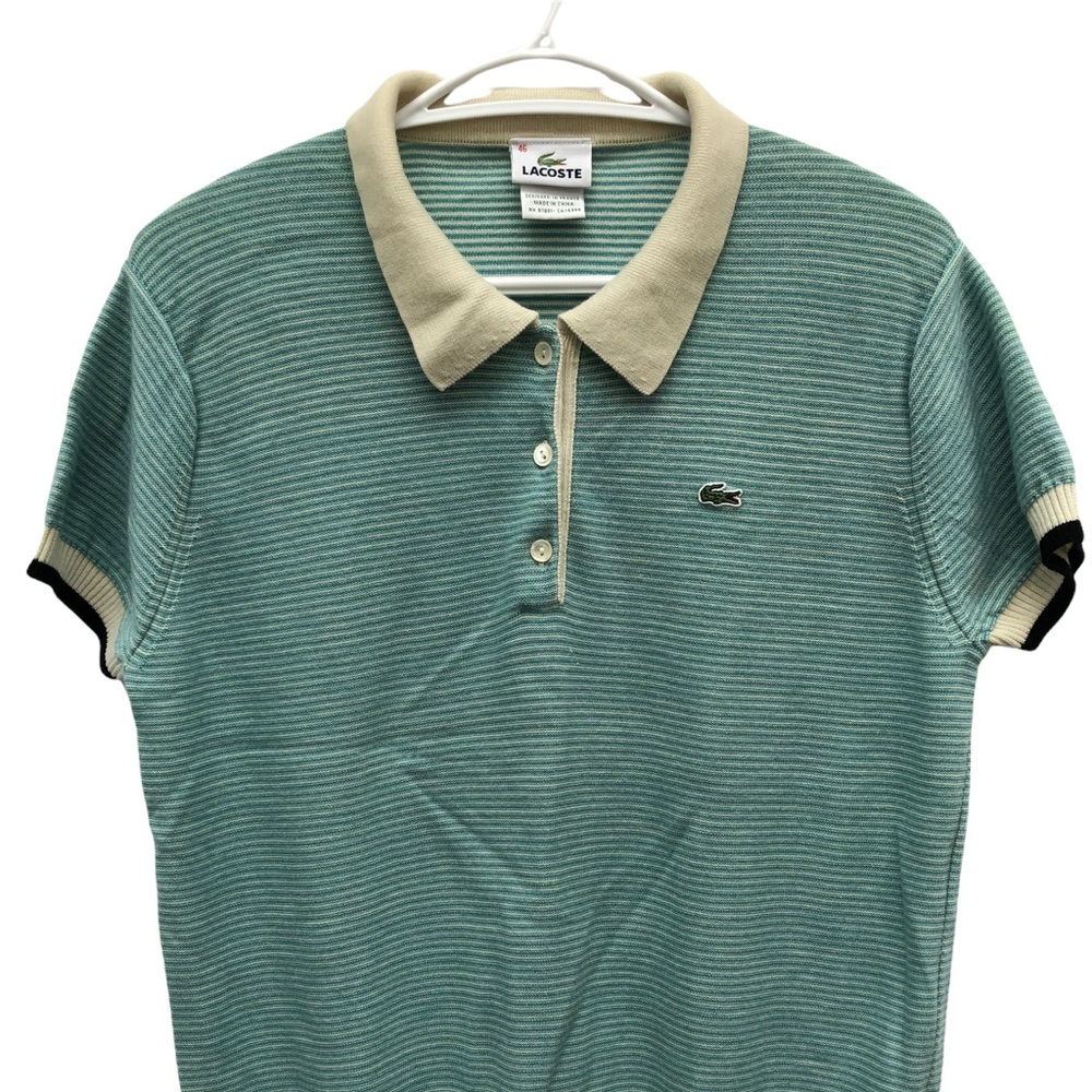 Lacoste Short Sleeve Polo Wool Shirt with Collar EUC